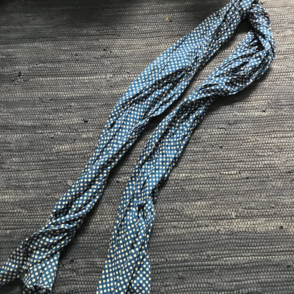 American Eagle Royal Blue Cotton Polka Dot Scarf - Picture 7 of 8